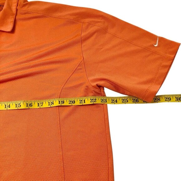 Nike Golf Dry Fit Polo Orange Shirt Swoosh Logo Mens Size L - Picture 5 of 8